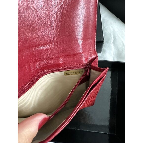 CHANEL Red Caviar Leather Timeless French Wallet W/Box - Picture 12 of 16